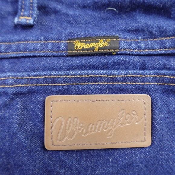 VTG Wrangler Jeans Mens 42X34 Dark Blue Denim Western Cowboy Cut Rodeo 13MWZ 90s - Picture 2 of 11